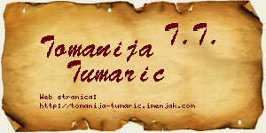 Tomanija Tumarić vizit kartica